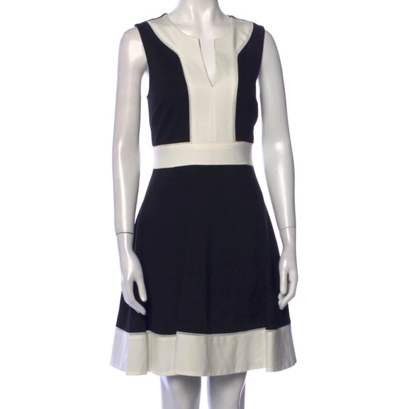 Kate Spade Fitted Black and White Contrast Panel Pointe Dress - Picture 4 of 7